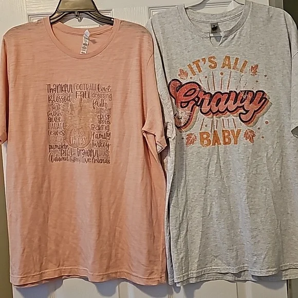 2 fall themed tees, Bella Canvas XL and Gildan 2XL, - Picture 14 of 15